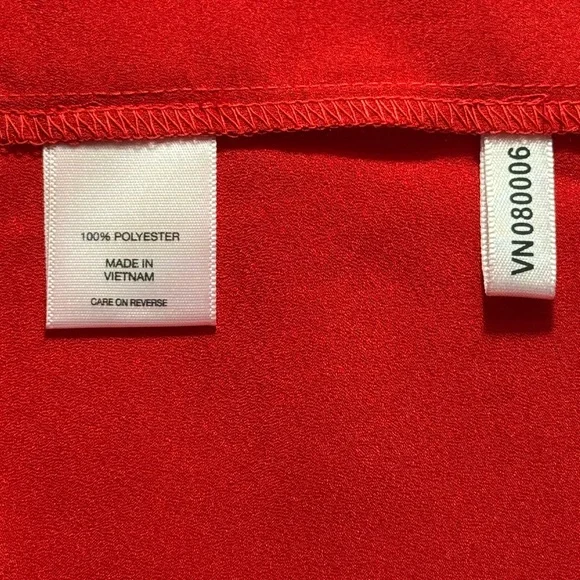 New York Company Sleeveless Blouse Bow Neck Red Size XL New - Picture 5 of 5